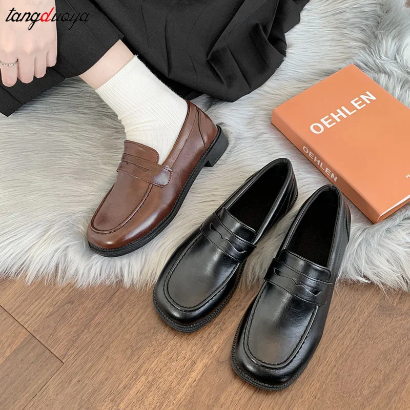 Mary Jane Shoes JK Commuter Uniform Loafers Women Lolita Shoes Girls Japanese School College Gothic Mocassins Leather Flats