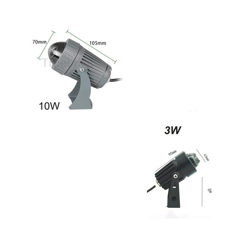 Outdoor LED Spotlight 3W 10W Waterproof Floodlights Wall Washer Lamp Narrow Beam Angle Landscape Street Garden Square Floodlight