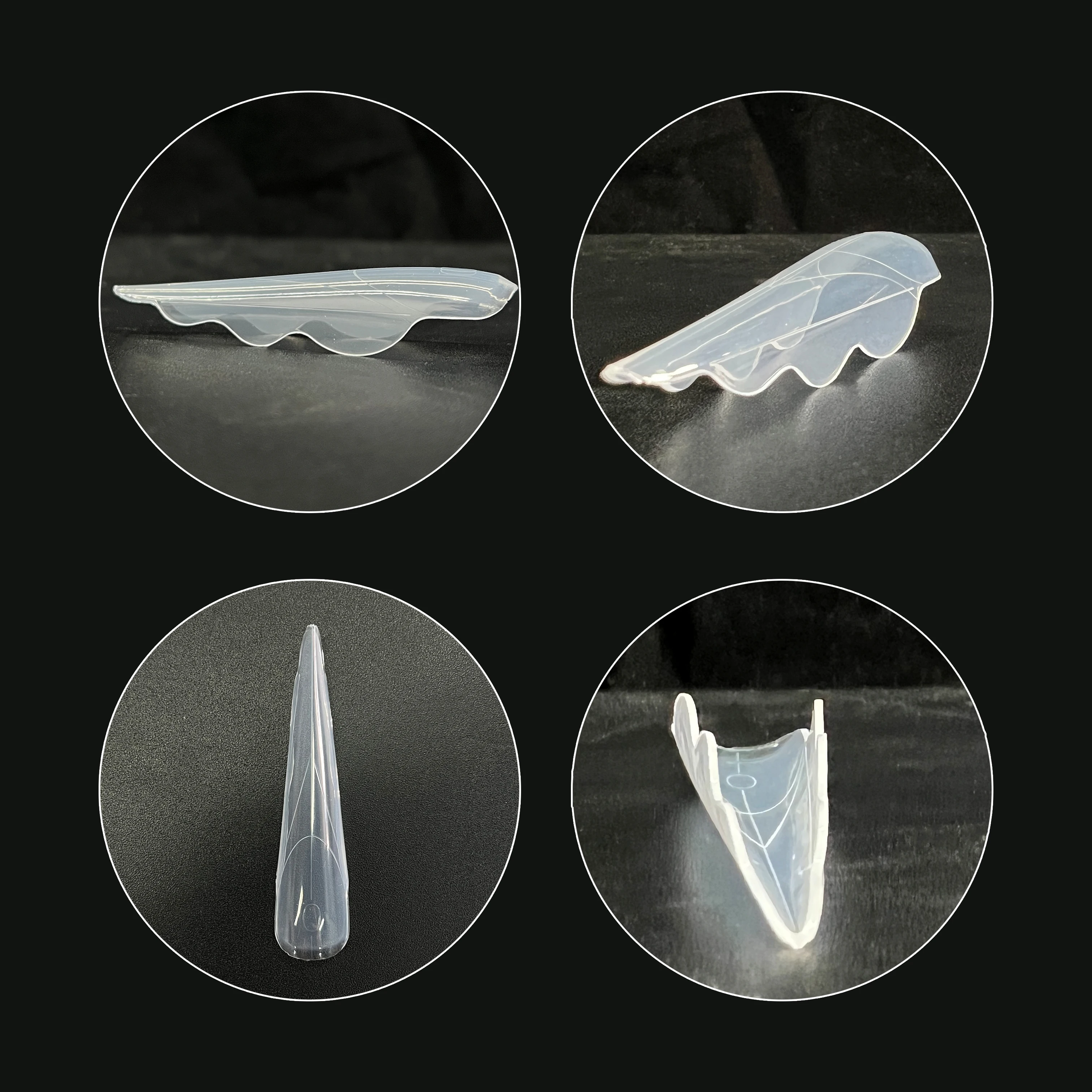 แม่พิมพ์ต่อเล็บแบบปีกผีเสื้อ 150 ชิ้น รูปทรงสติลเลตโต้ยาวพิเศษ ใช้ซ้ำได้ สำหรับทำเล็บเจลใส อะคริลิค ต่อเล็บ