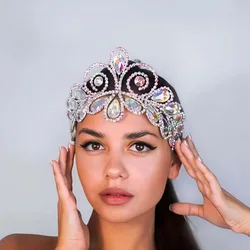 Stonefans AB  Colourful Crystal Crown Belly Dance Headdress Accessories Wedding Ballroom Rhinestone Mermaid Crown Show Ball
