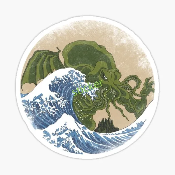 

Car Stickers and Decals Great Wave Off Kanagawa Circle Retro Classic Vintage Design Bumper Sticker Window Vinyl Decal