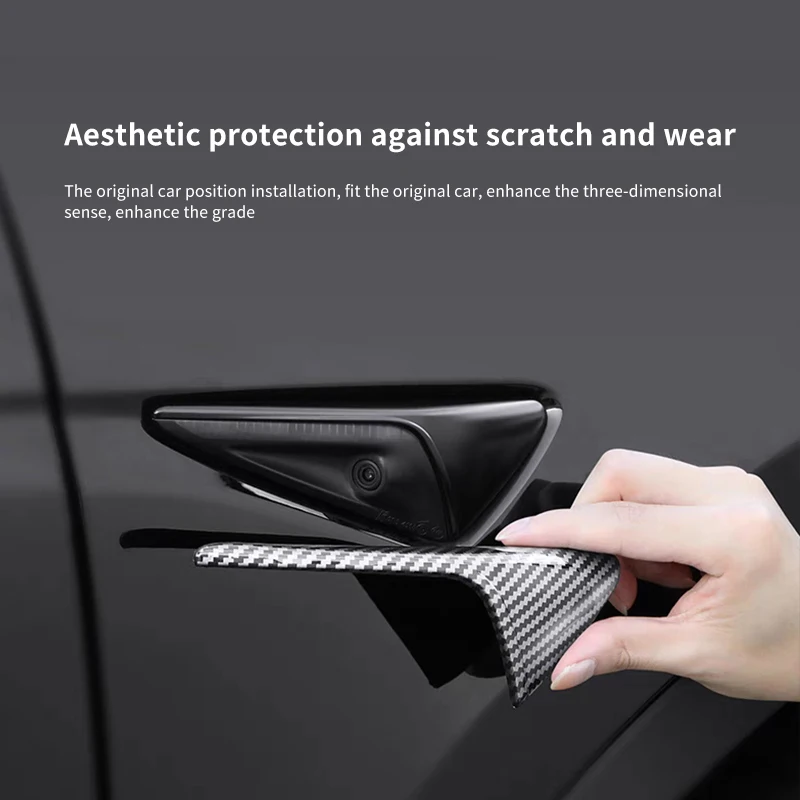 HW4.0 Side Camera Protector Cover for Tesla Model 3 Y Highland Accessories Turn Signal Fender Trim ABS Carbon Fiber 2024 view 5