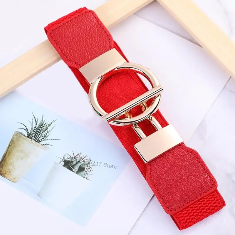 المرأة الحديثة الخصر Cincher Metal Buckles قابلة للتعديل مرنة الفرقة غير الرسمية الزي العادي H7ef