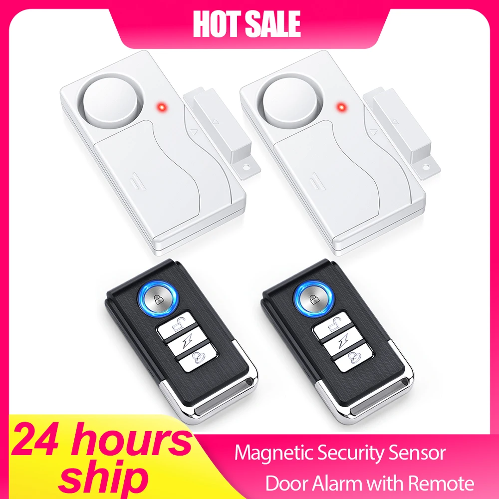 

2 Pack Vibration Warning Alarm Door Window Alarm for Kids Safety, Door Chimes When Door Opens Magnetic Security Sensor