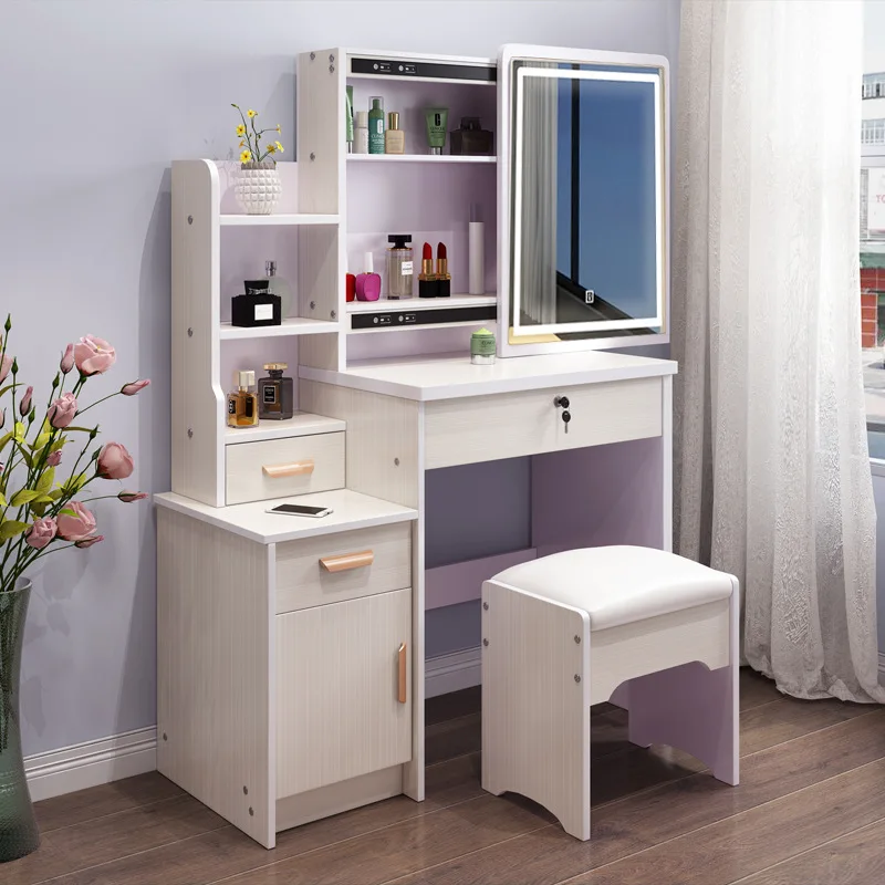 #Dressing Table Modern Simple Make up Table Bedroom Furniture Has Lots of Storage Space with Mirror