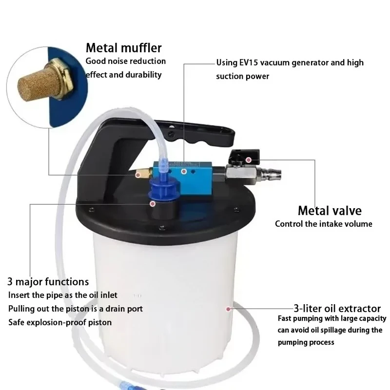 3L+1L Car Brake Bleeder Kit Device Large Capacity Oil Exchanger Pump Car Brake Pumping Tools Oil Fluid Replacement