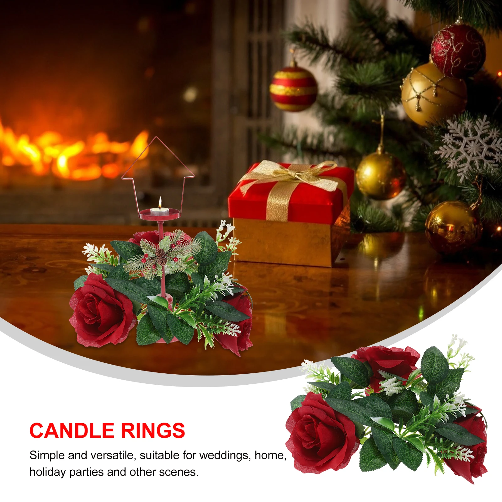 

1pcs Lifelike Rose Wreath For Party Flower Wreath For Wedding Party Decoration Centerpiece Table Decor