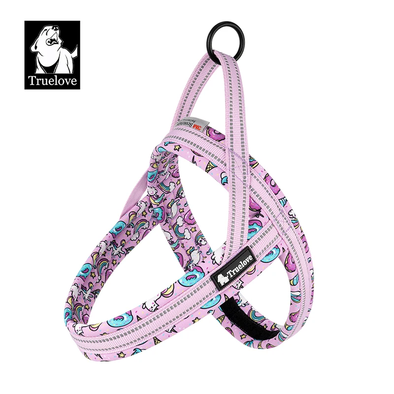 

Truelove Floral Printing Mesh Padded Harness for All Breeds Quick Fit Dog Vest Harness Small Medium Large Dogs Outdoor TLH58122