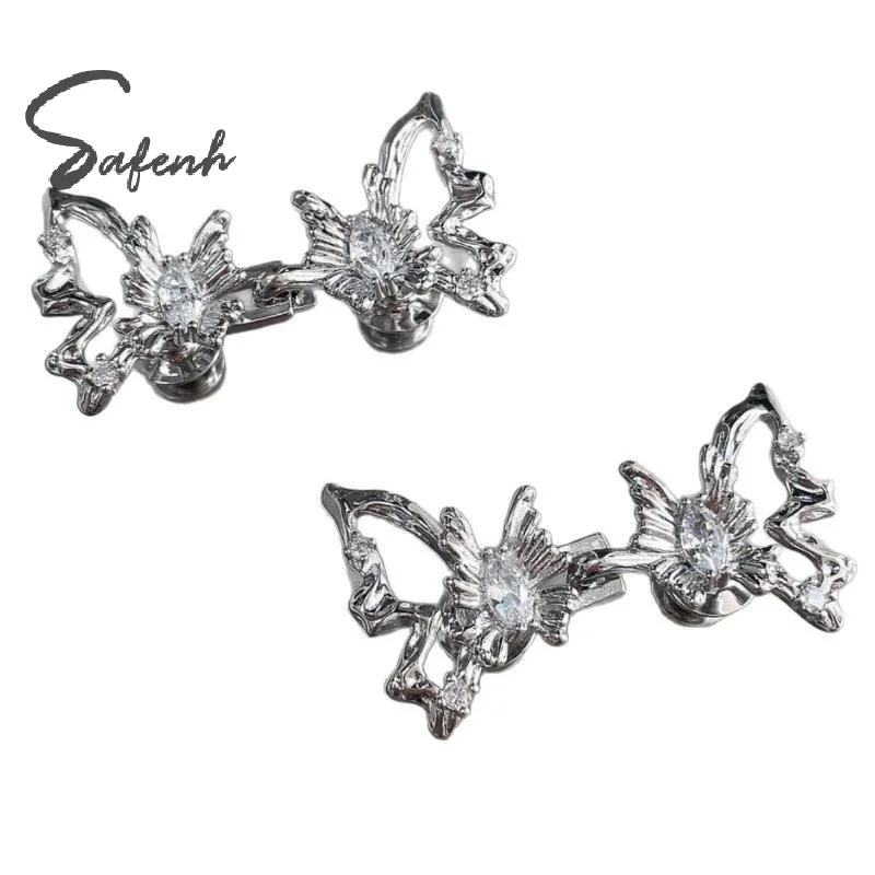 Temperament Rhinestone Hollow Butterfly Waist Tightening Tool Adjustable Waist Buckle Fashionable Jeans Fixed Waist Buckle