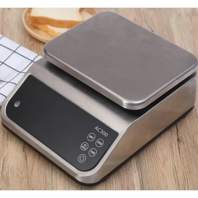 Rechargeable Commercial Kitchen Scale 3-15kg Digital Food Weighing Machine for Restaurant Bakery Precise Measurement Tool