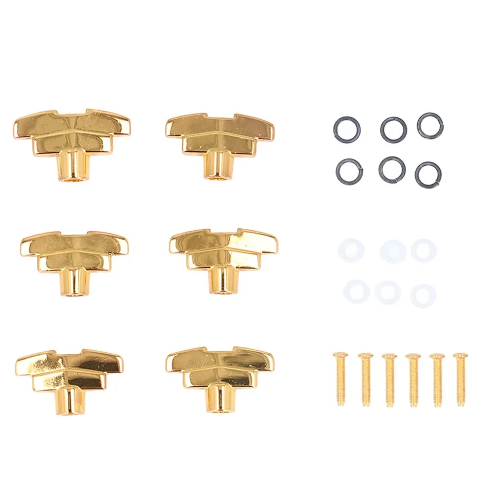 6pcs Zinc Alloy Electric Guitar Screw​ Mounting Tool​ Gold/Silver/Black ​Neck Guard Plate Screw​ Versatile ​Guitar Hardware​