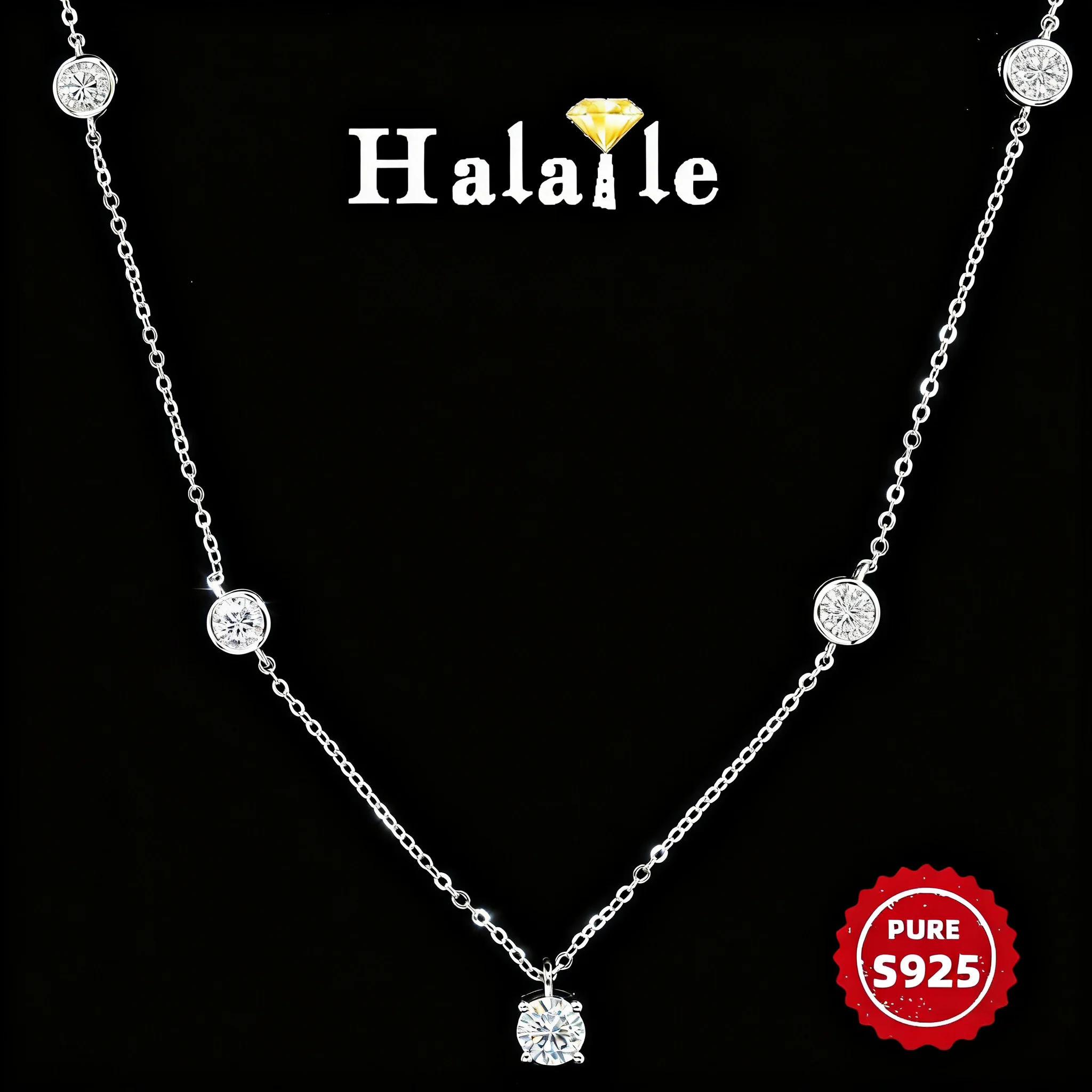 

Halaile 6.5MM 1CT D Color Moissanite Necklace 925 Sterling Silver For Women Luxury Starry Sky Sparkling Fine Jewelry Gift