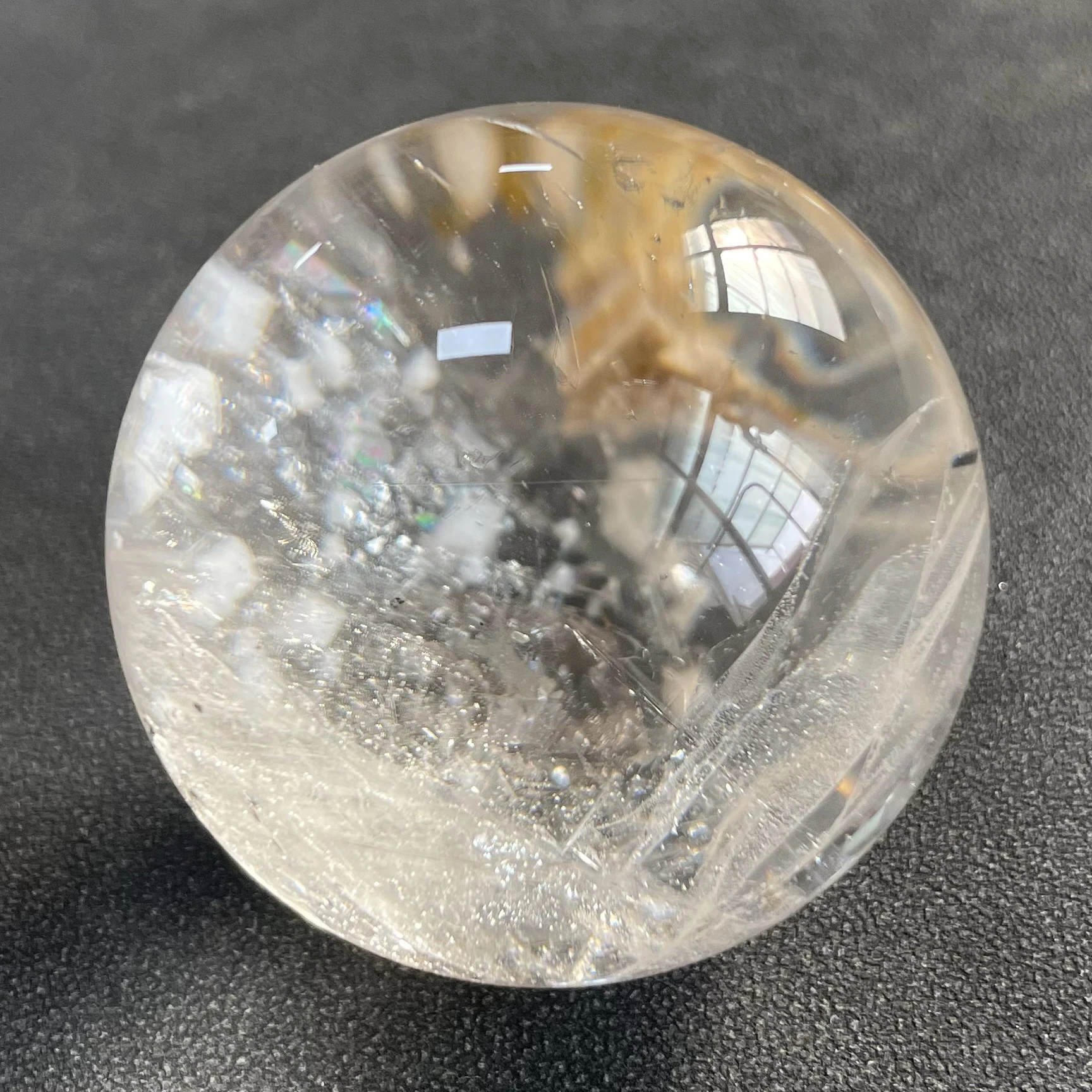 

132g Natural Stone Clear Quartz Ball Polished Rainbow Sphere Crystal Ball Reiki Healing Gift Room Decor Fengshui Y1942