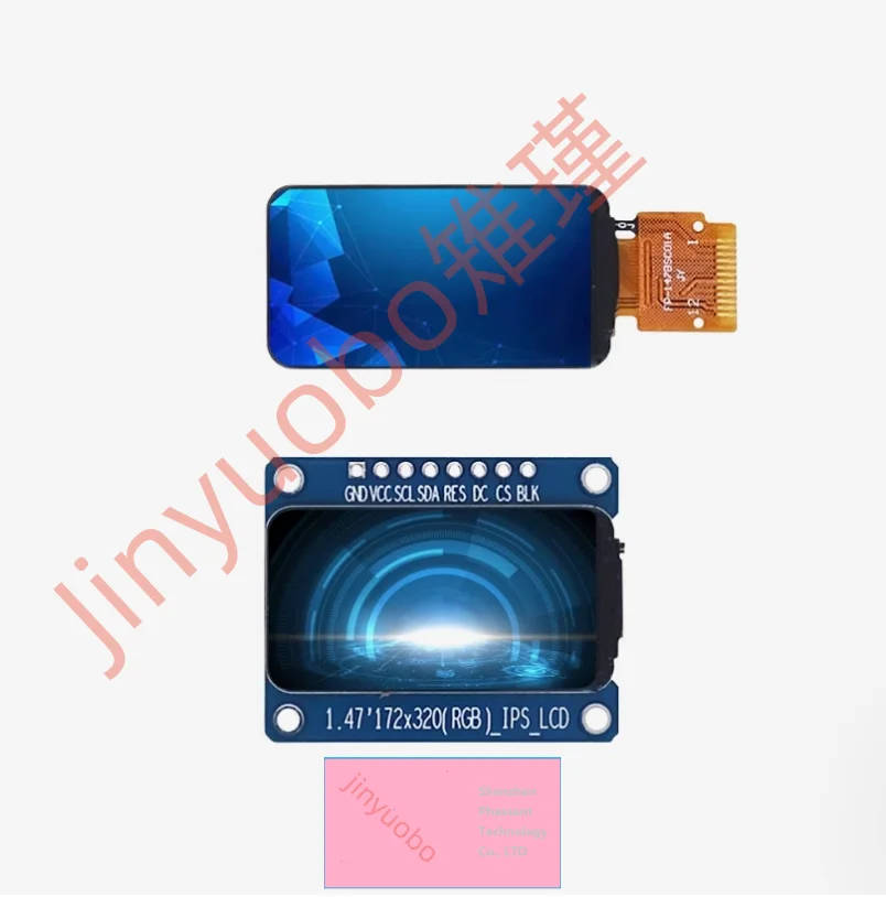

1.47-inch high-definition ips LCD screen, tft display, st7789 driver, 172x320 serial port screen