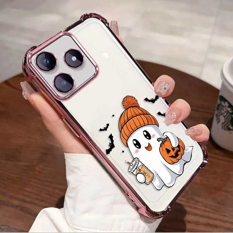 Plating Protective Cover For Realme Note 80 4G Case Flxebile TPU Four-corner Shockproof Ghost Fundas