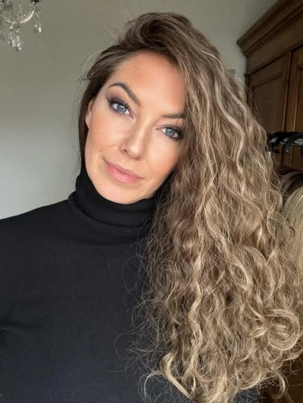Luxury Frontal Lace Wigs 100% Virgin Human Hair Brunette Brown Highlights Wig Deep Curly Wavy Thick Density Wig 13x6