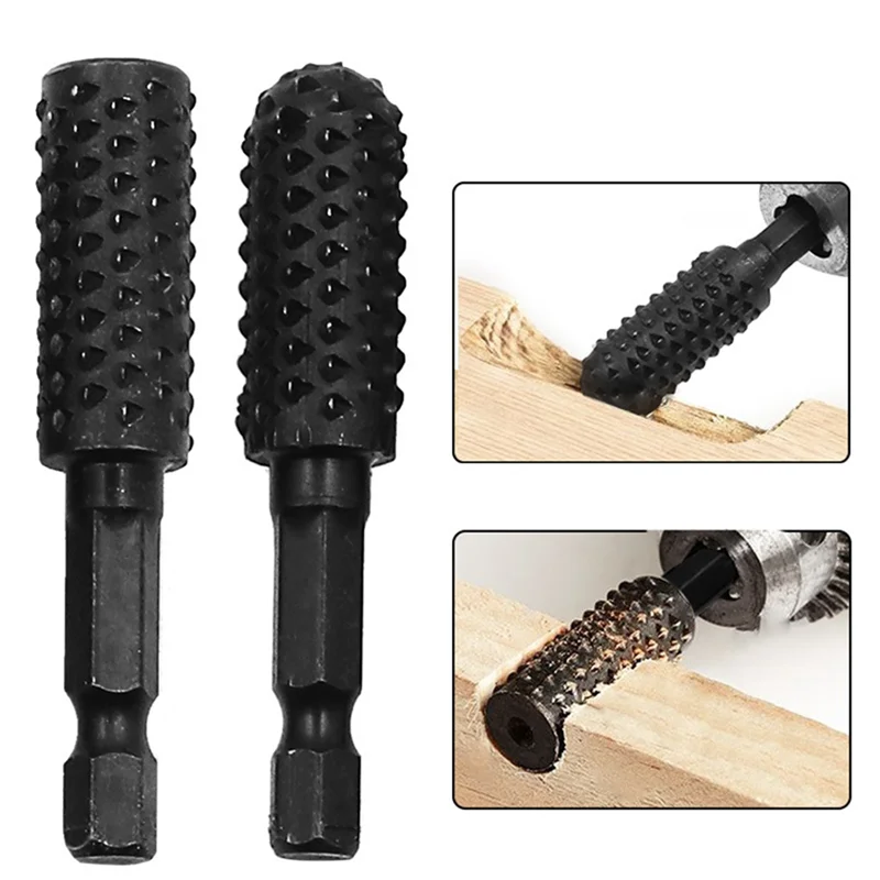 

ABJO-10Pcs Rotary Rasp File Set 1/4 Inch Hex Shank Rotary Burrs For Wood Carving Durable Easy Install