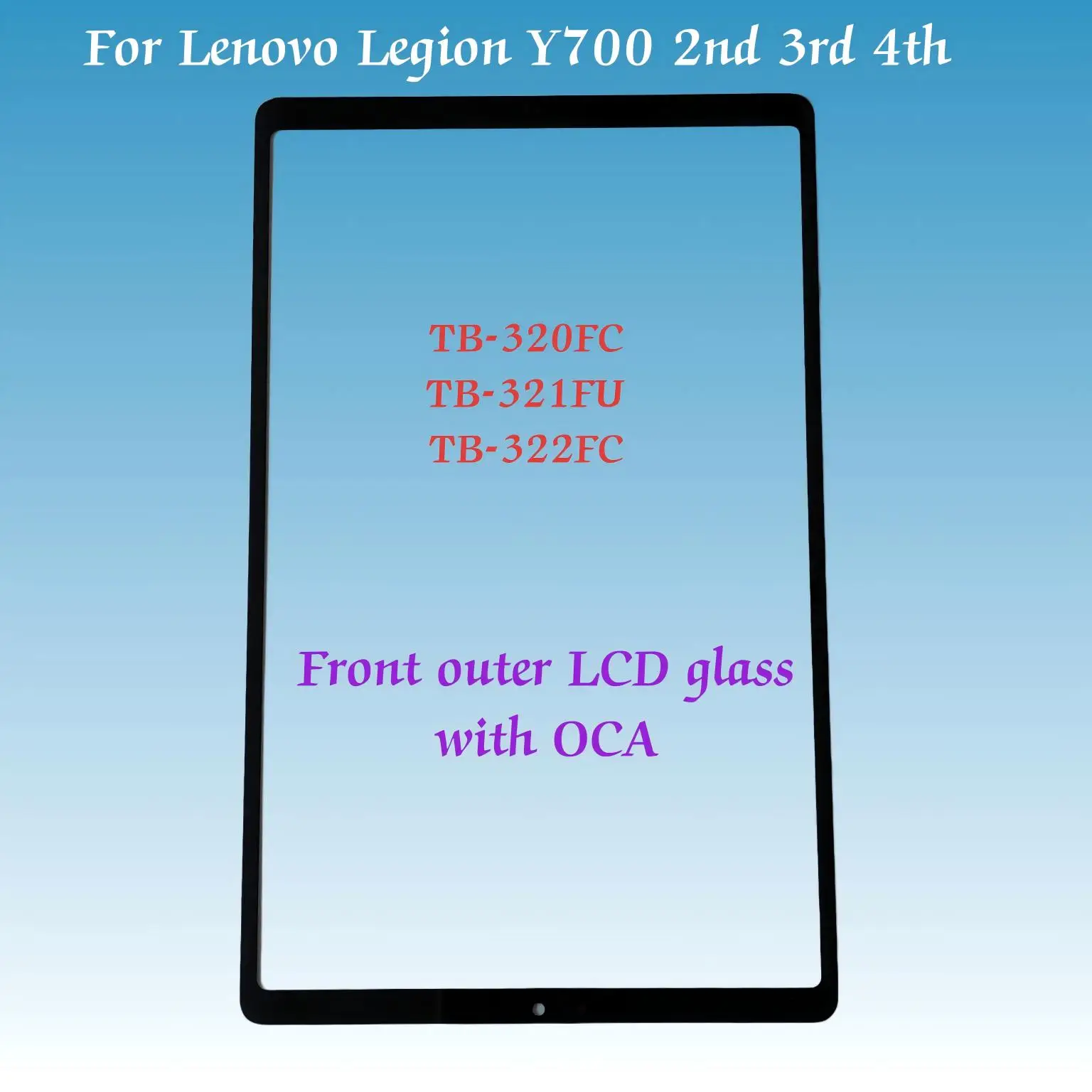 AAA For Lenovo Legion Y700 2nd 3rd 4th TB-320 TB-320FC TB-321FC TB-322 Front Touch Screen Outer Glass Panel Laminated OCA