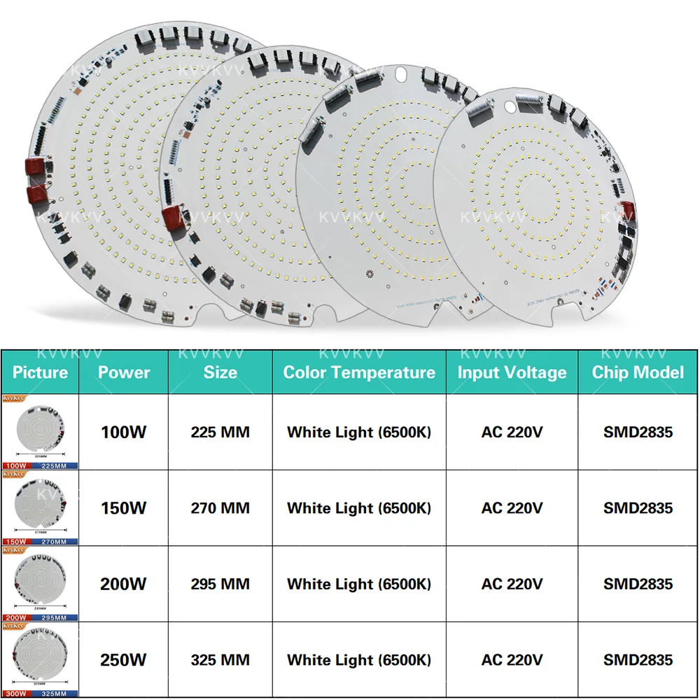 AC220V LED Chip Super Size 100W 150W 200W 300W High Power LED 200 270 300MM Bulb Chip Lighting For Outdoor Lighting Accessorie