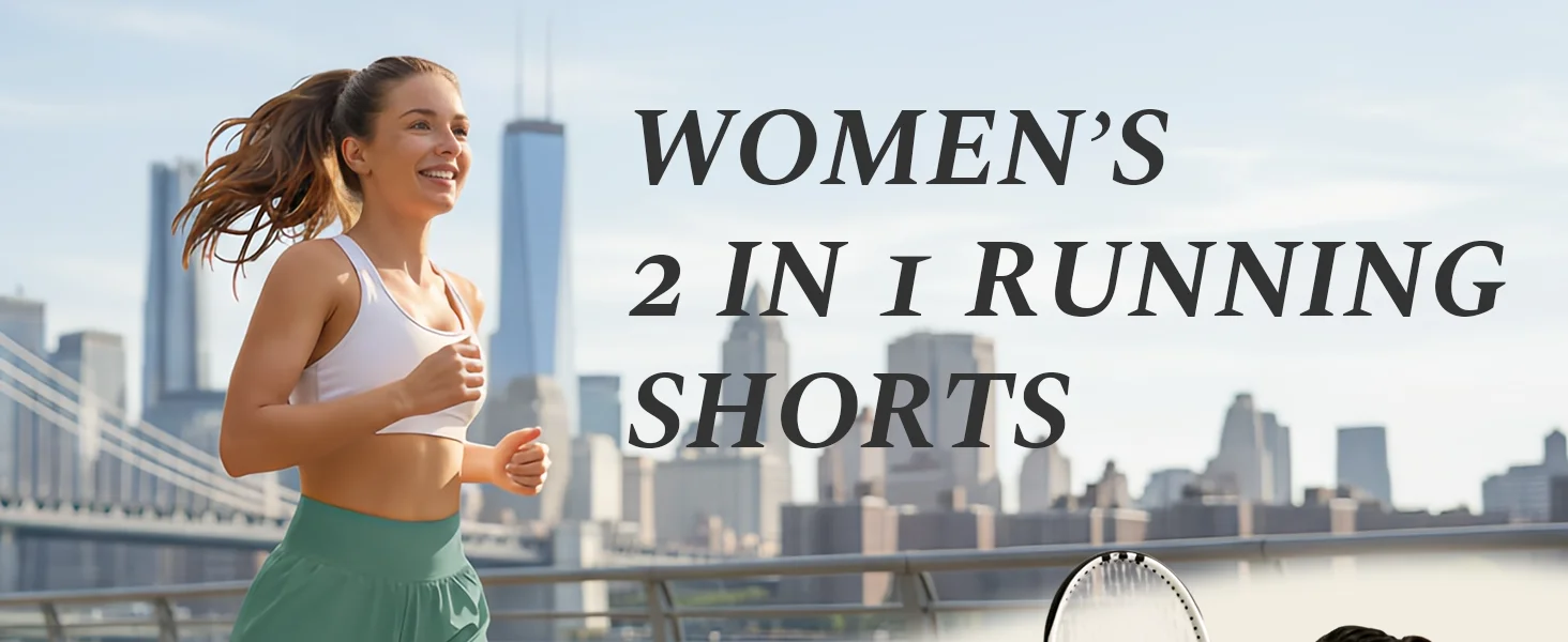 TACVASEN Womens High Waisted 2-in-1 Running Shorts Quick Dry Athletic Shorts with Pockets Breathable Tennis Workout Shorts