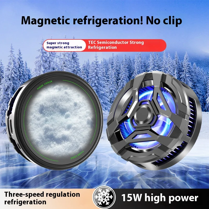 Phone Heat Sink High-Efficiency Cooling Magnetic Attachment Silent Lightweight Wind Speed Adjustment For Phones IPads Computers