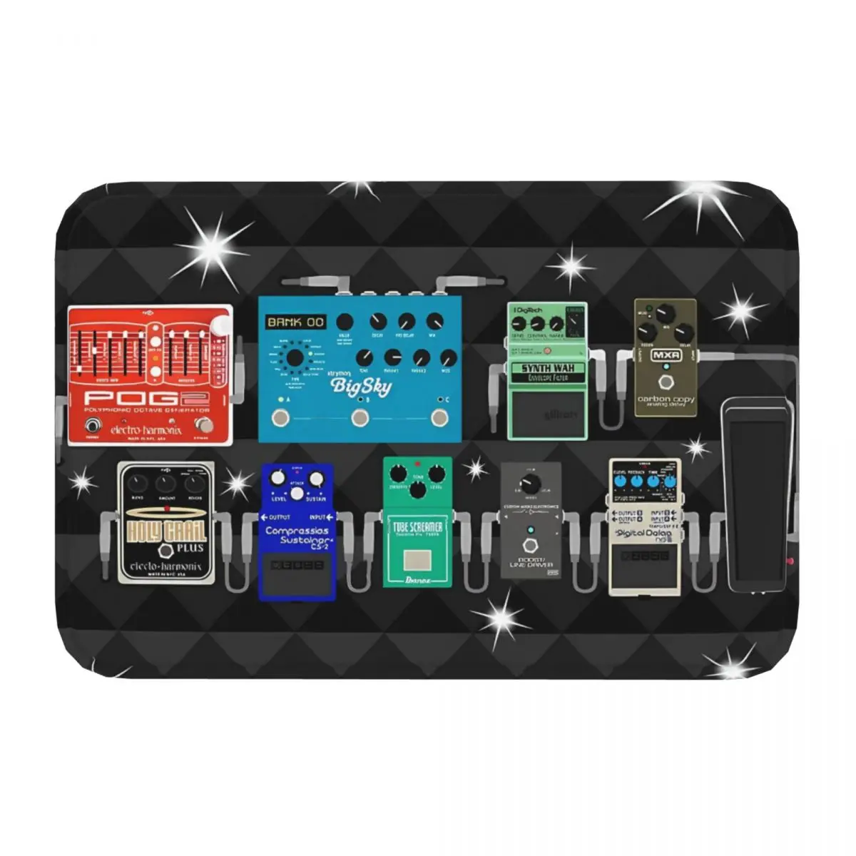 Pedal Board Of The Starz Guitar Non-slip Doormat Carpet Living Room Kitchen Mat Prayer Home Decor