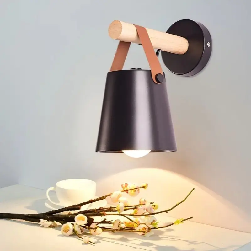 

Retro Wall Light Decorative LED Ironwork Belt Wall Lamp with Warm Light for Living Room Bedroom Bedside Porch Corridor Black