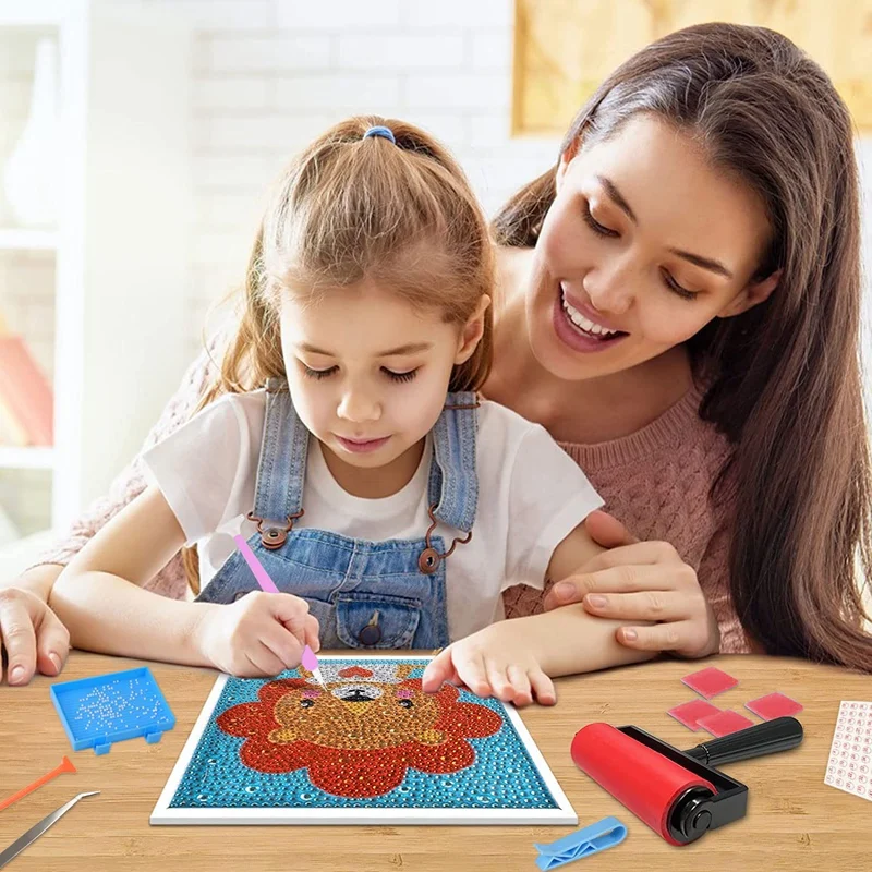 66 peças de ferramentas de pintura 5D e kits de acessórios de pintura de plástico com rolo de pintura para arte de pintura diamante