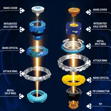 3-piece metal gyro battle toy set with split modes #6