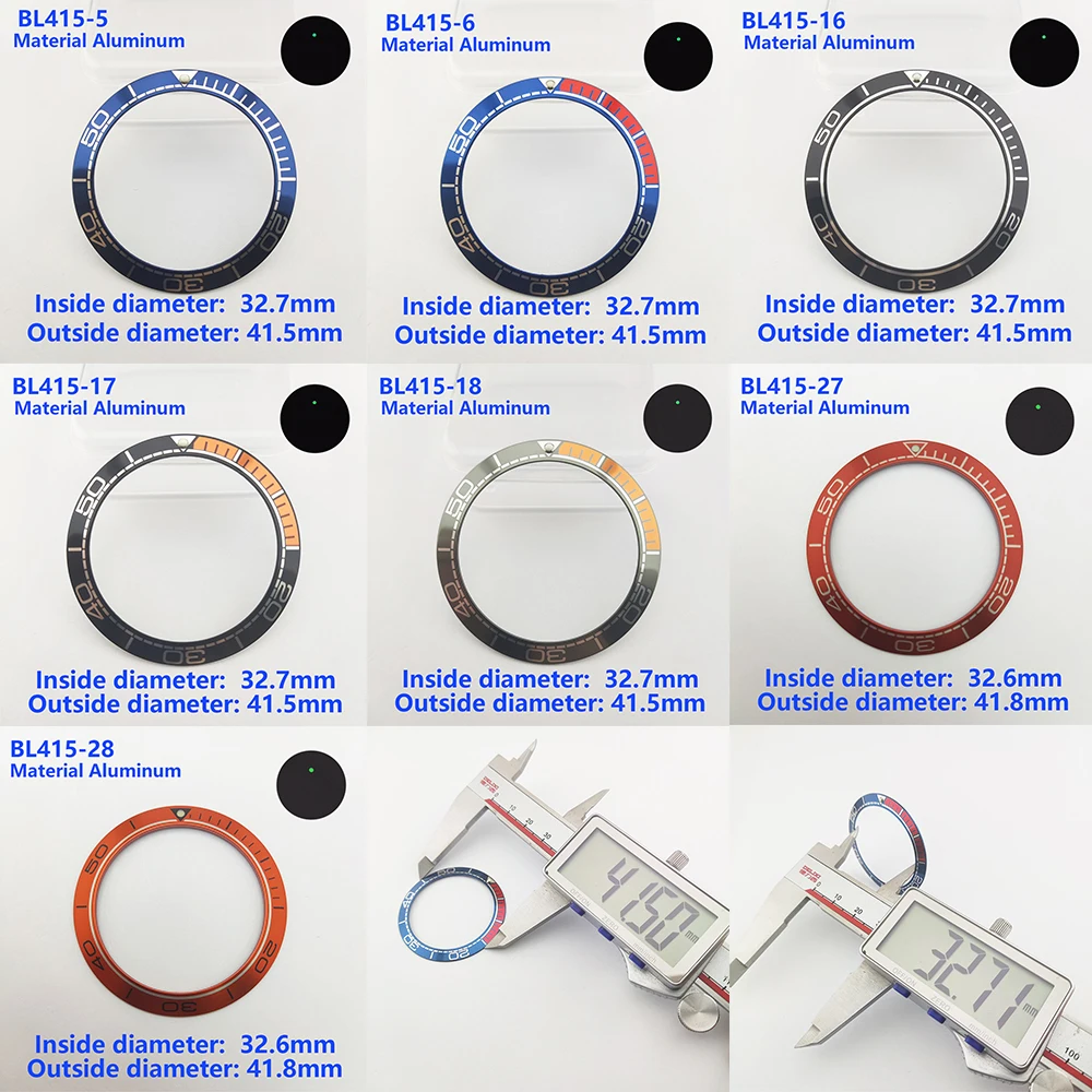 41.5mm*32.7mm Watch Ring High-quality Aluminium Bezel Insert Ring for SUB Seamaster Watch 44mm Case Watch Accessories