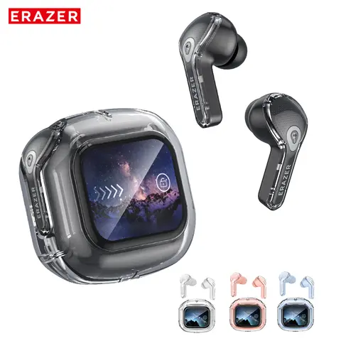 저지연 이어폰 ERAZER XP16 무선 이어버드 AI 번역 고화질 LCD 디스플레이 음악 스포츠 게임 사무용