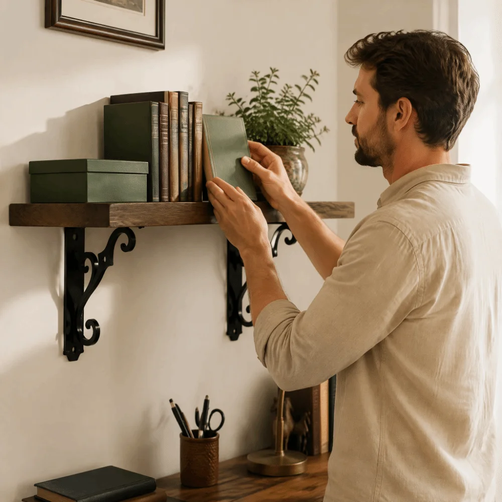 4pcs Durable Cast Iron Shelf Brackets L Shape Heavy Duty Shelf Support Wall Mount Shelf Support Bathroom
