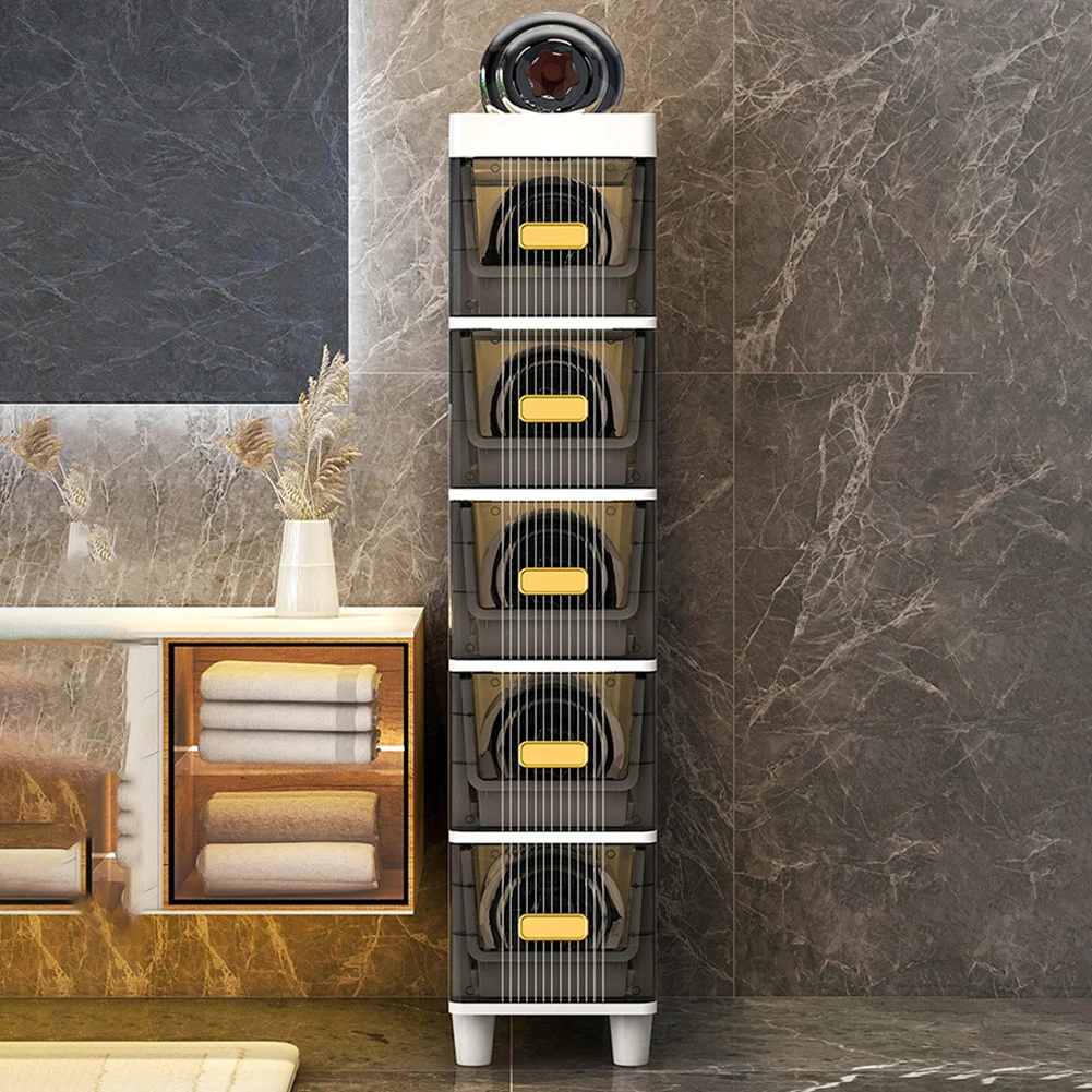 

Narrow Toilet Drawer 4/5 Tier Waterproof Closestool Crevice Rack Narrow Organizer Rack Shelves for Small Spaces Bedroom Bathroom