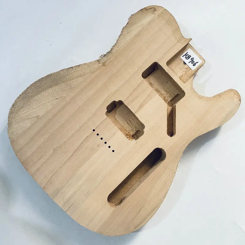 kB906 Tele Electric Guitar Body Solid Alder Wood HH Pickups 6 Strings Through for TL Replace and DIY Unfinished Surface Dirty