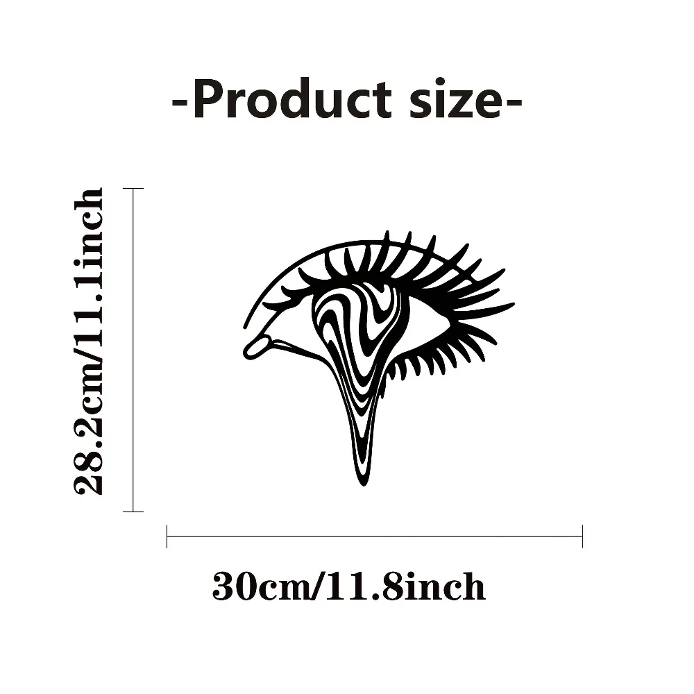 CIFBUY Iron Wall Art Psychedelic Eye Metal Home Decor Hanging Decor Exotic Modern Minimalist Black White Interior view 3