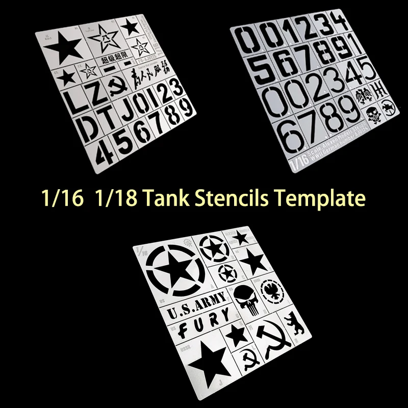 1/16 1/18 Military Assembly Model Common Marking Symbols Stencils Template Paint Mask