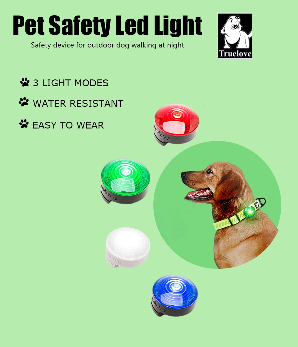 Truelove Safety LED Light for Pet Wear Collar Harness Leash Water Proof Long Battery Life Dog Accessories Arnes PerroTLD19101