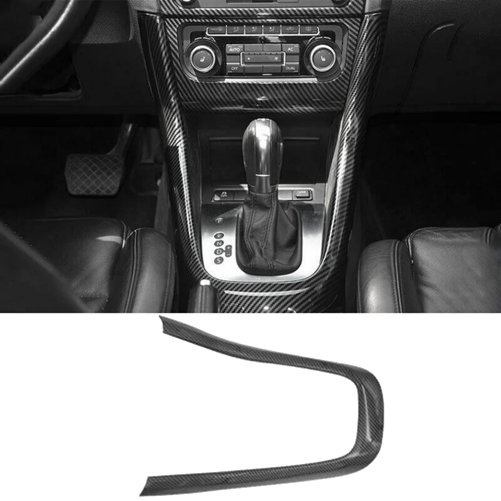탄소 섬유 중앙 콘솔 기어 시프트 U형 커버 트림 프레임, 골프 6 MK6 2008-2012 액세서리
