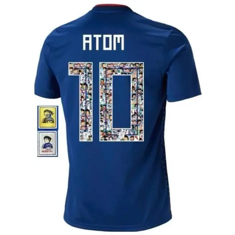 Captain Tsubasa Football Clothing Sets JFA Tsubasa Ozora Blue Cartoon Printing Soccer Jersey Suit For Adult