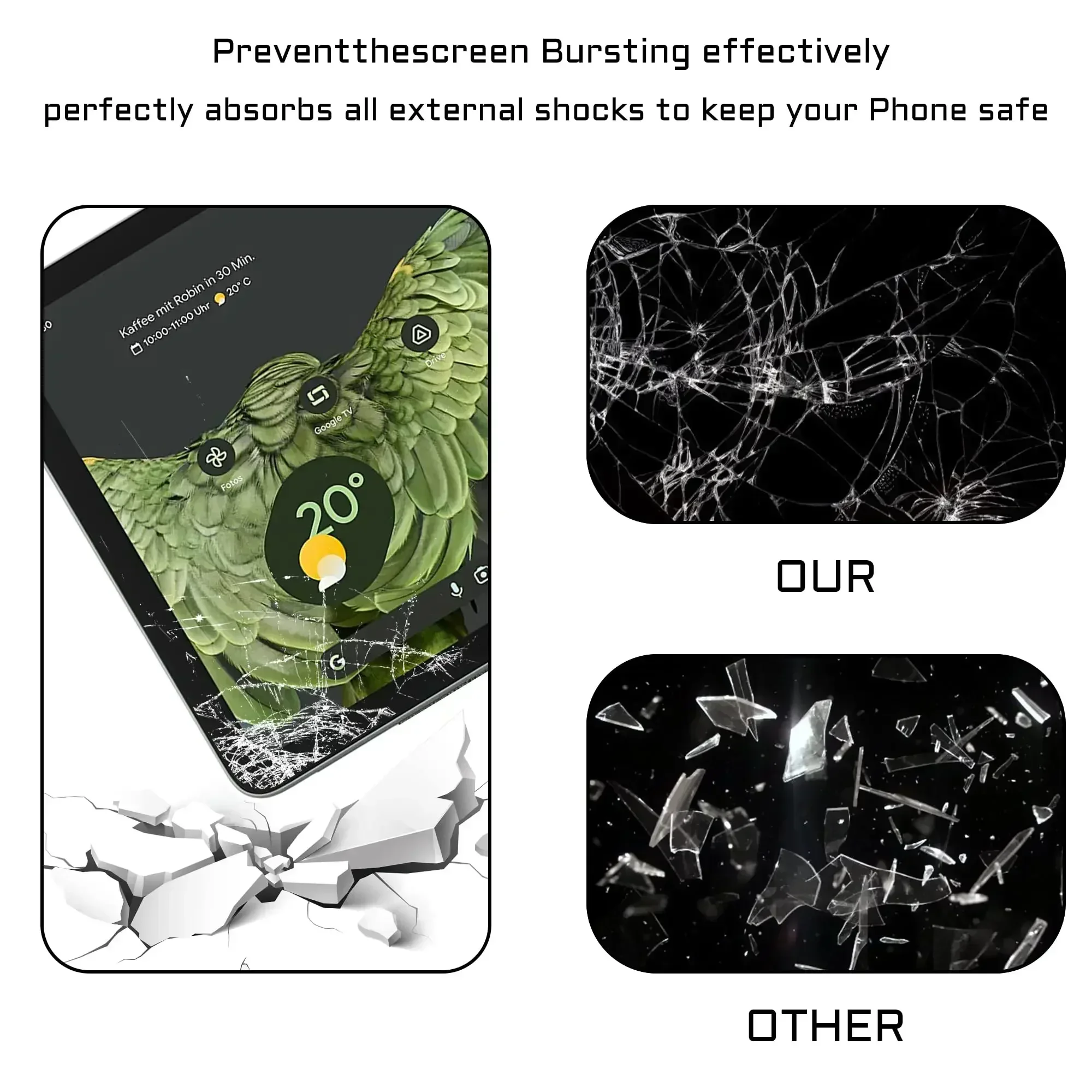 Protector de pantalla para Google Pixel Tablet 2023 (10,95 pulgadas) HD 9H Película de vidrio templado antiexplosión y antiarañazos para Google Pixe