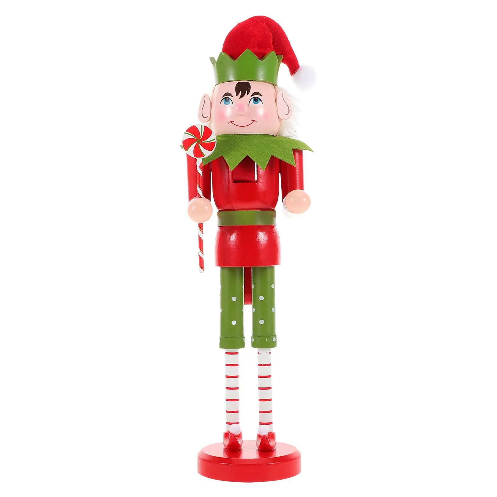

Wooden Nutcracker Decoration Xmas Elf Ornament for Home Living Room Bedroom Office Desktop Festive Decor Christmas Party Favor