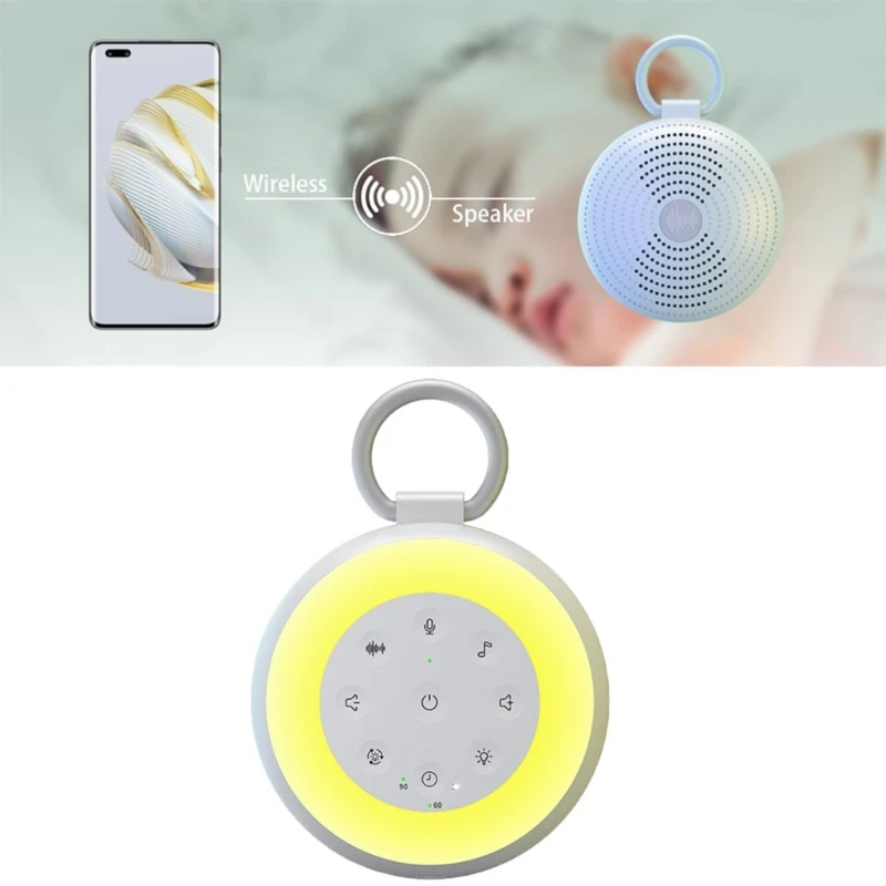 Baby White Noise Sound Device Portable Infant Sleep Aid Device Baby Sleep Soother with Adjustable Volumes Simple Operate