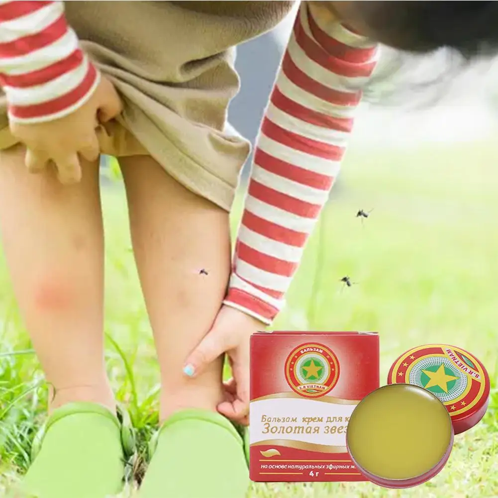 Portable Gold Star Cooling Balm - Menthol Aromatic Ointment for Daily Refresh, Mosquito Itch Relief & Outdoor Comfort Care