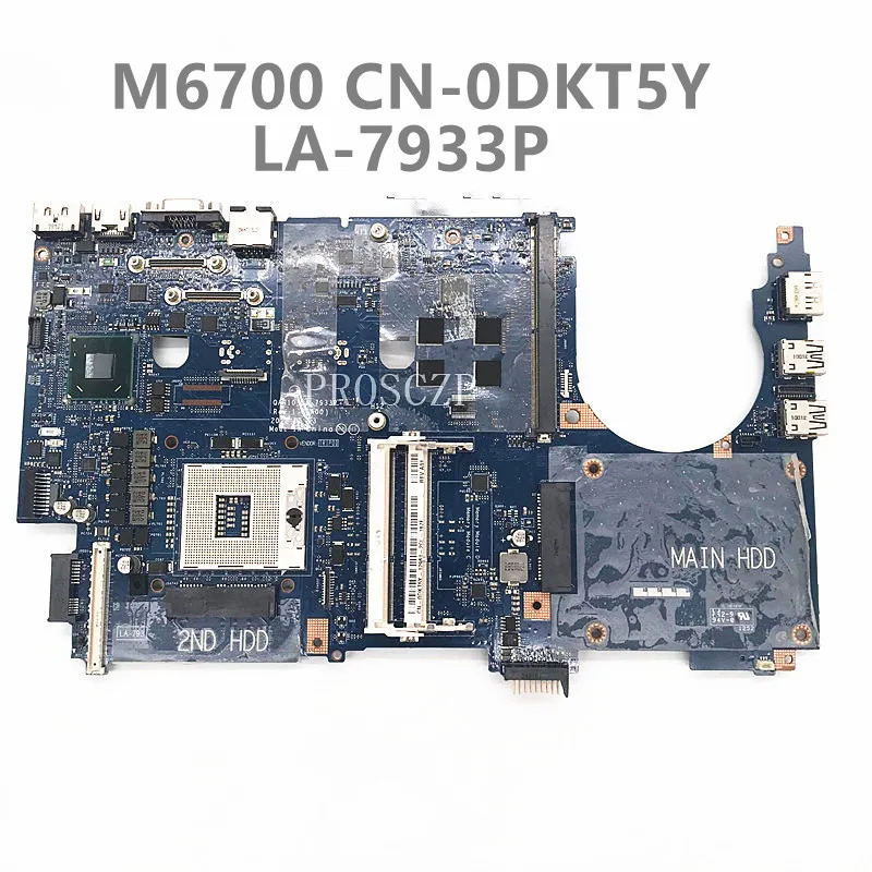 

CN-0DKT5Y 0DKT5Y DKT5Y High Quality For M6700 6700 Laptop Motherboard QAR10 LA-7933P Mainboard SLJ8A GPU 100%Full Working Well