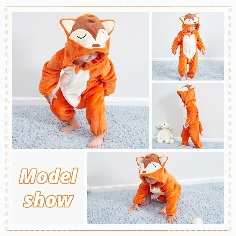 MICHLEY Weihnachten Elch Baby Strampler Winter Mit Kapuze Flanell Kleinkind Kleinkind Kleidung Insgesamt Bodys Overall Kostüm Für Kinder – Detail 34
