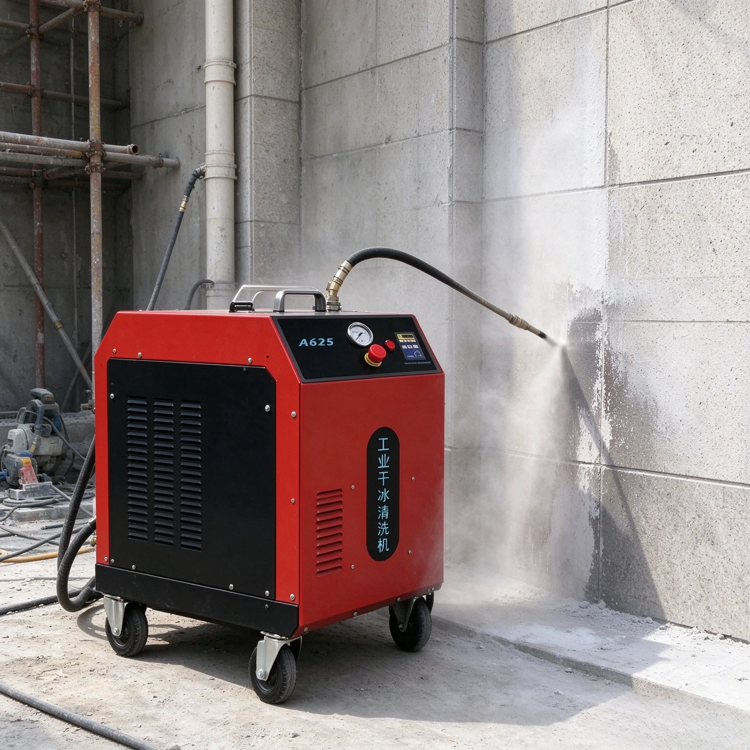 Commercial Mold Dry Ice Blasting Machine with Compressor Use Car Engine Dry Ice Cleaning Machine Price Rust Oil Removal Custom