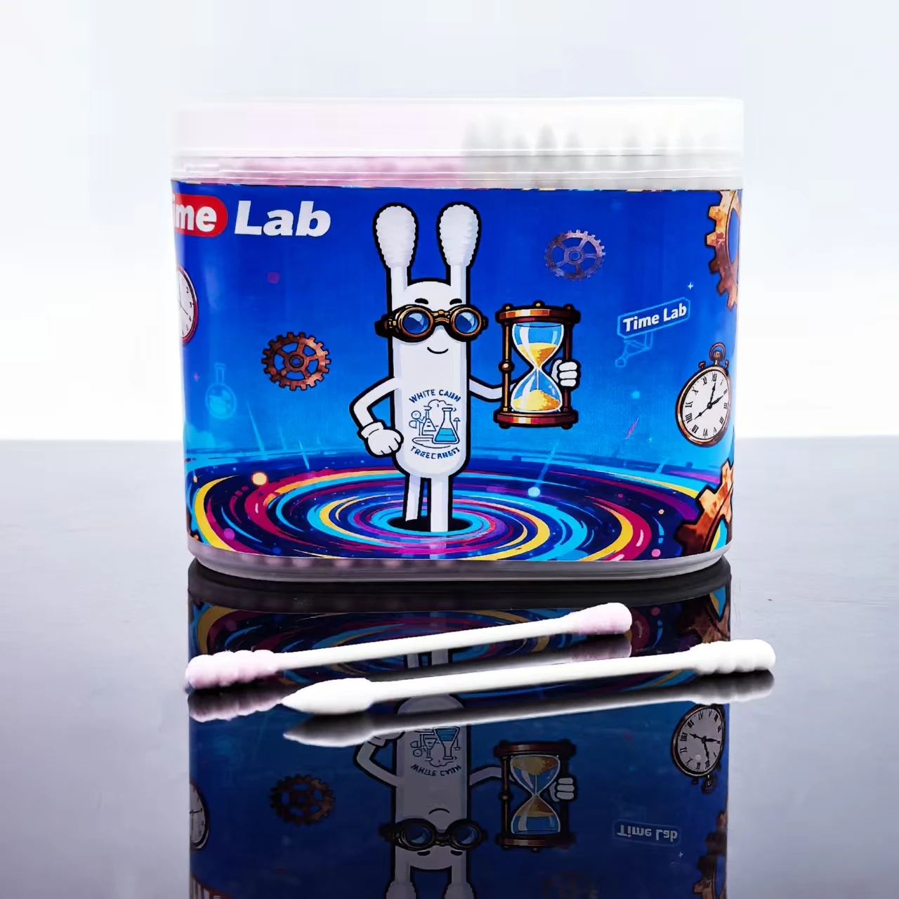 300개/600개 핑크 및 블루 양면 면봉, 과학 실험실용 면봉, 선물용 면봉