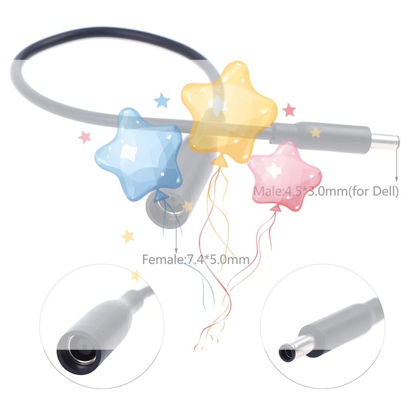 

DC Power Charge Converter Adapter Cable Cord 7.4*5.0mm Female to 4.5*3.0 mm Male