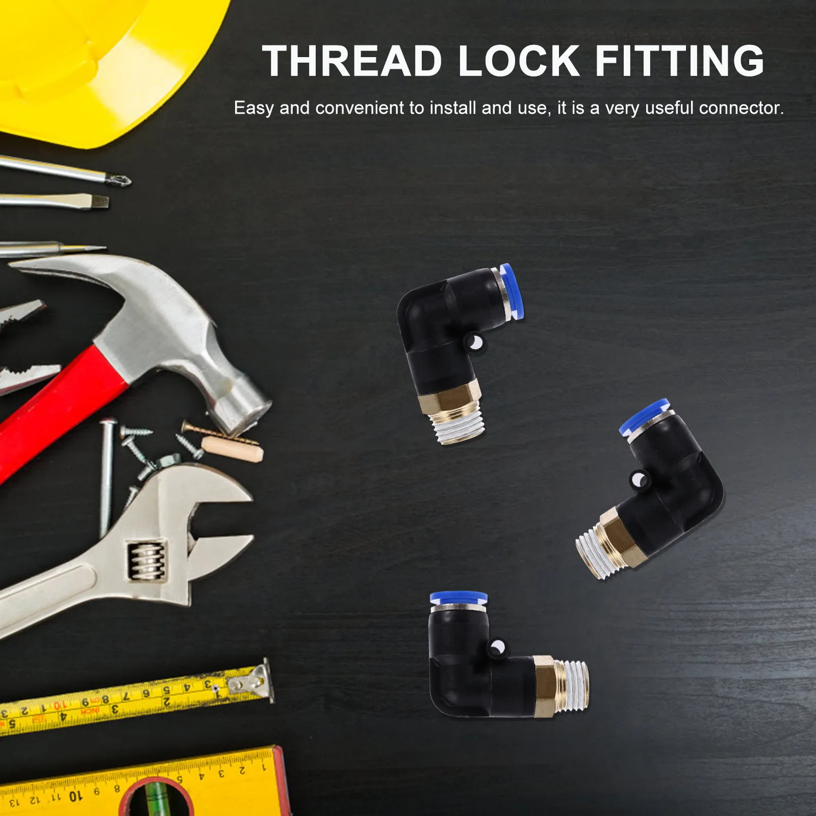 5Pcs Pneumatic Tube Fitting Push to Connect Male 90 Degree Fitting Air Connectors Pneumatic Fittings