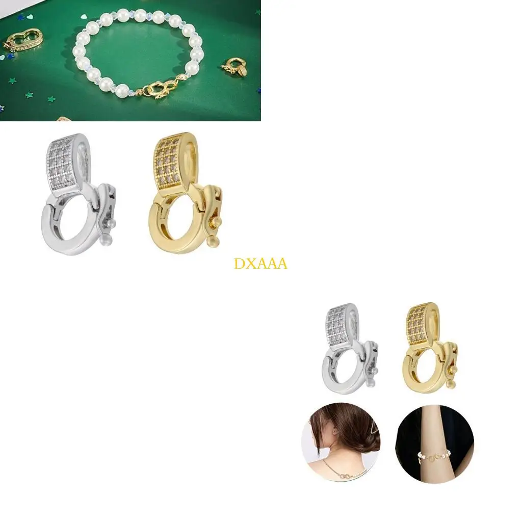 DXAA Interchangeable Pendant Bail Clasp Inlaid Zircon Shortener Clasp Connector Jewelry Dangle Crafts Making Supplies
